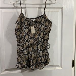 Snakeskin peplum tank